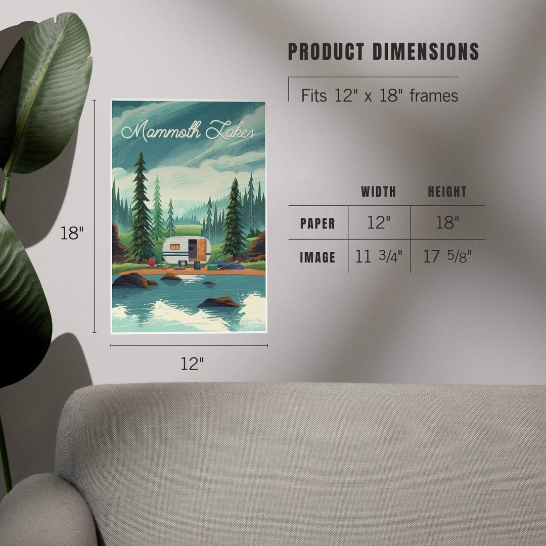 Mammoth Lakes, California, At Home Anywhere, Camper in Evergreens, Art & Giclee Prints Art Lantern Press 