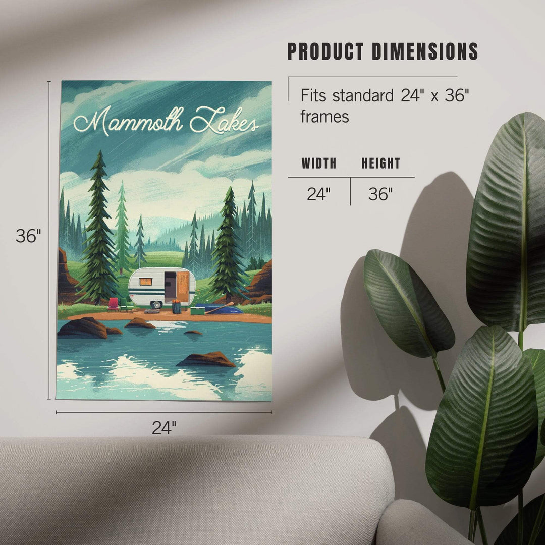 Mammoth Lakes, California, At Home Anywhere, Camper in Evergreens, Art & Giclee Prints Art Lantern Press 