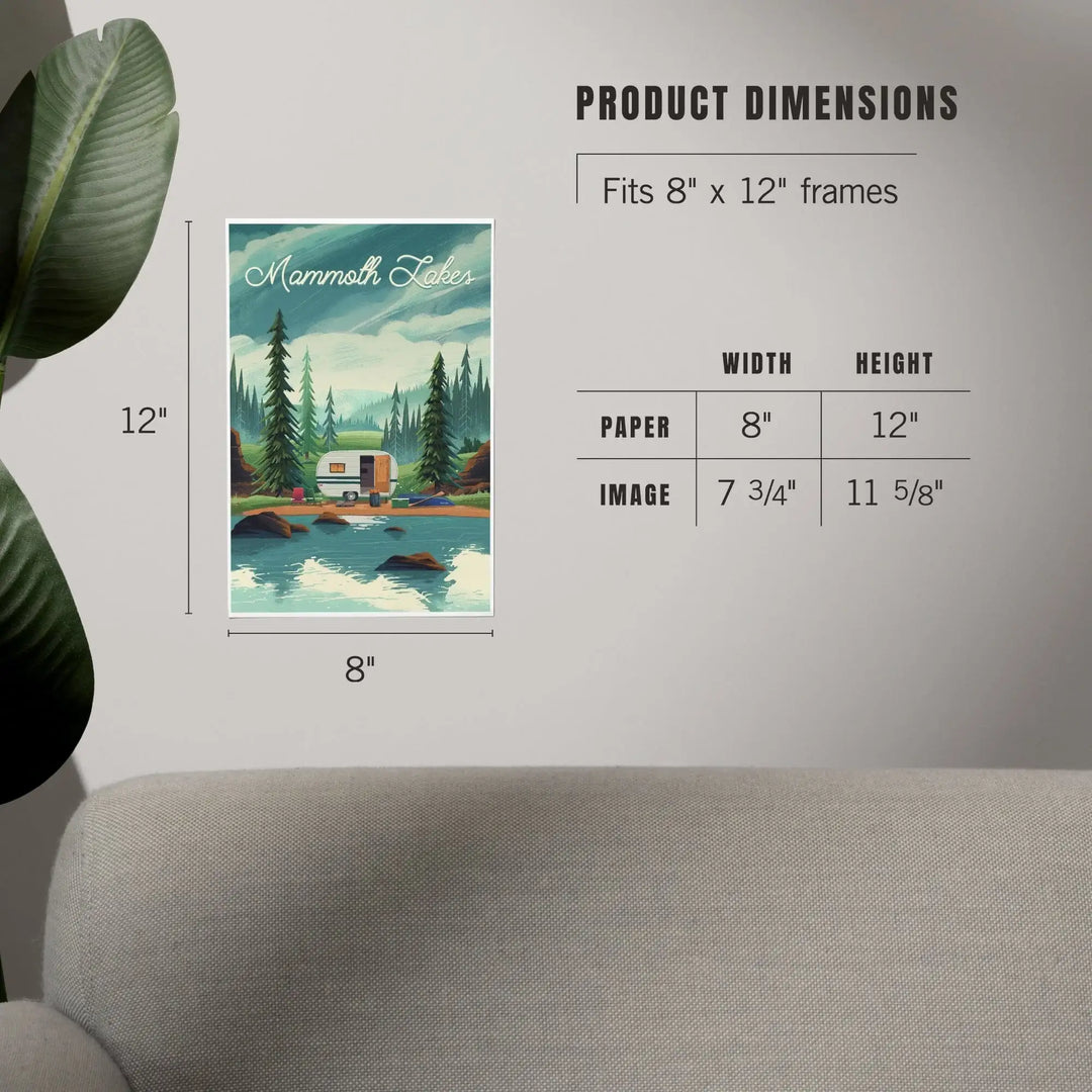 Mammoth Lakes, California, At Home Anywhere, Camper in Evergreens, Art & Giclee Prints Art Lantern Press 