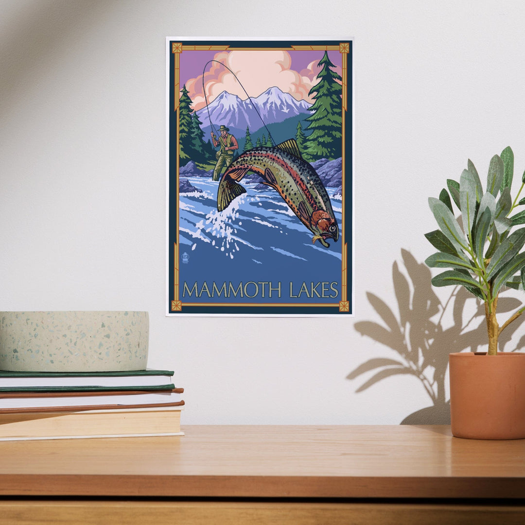 Mammoth Lakes, California - Fly Fishing - Lantern Press Artwork (16x24 Giclee Gallery Print, Wall Decor Travel Poster), Size: 16 x 24