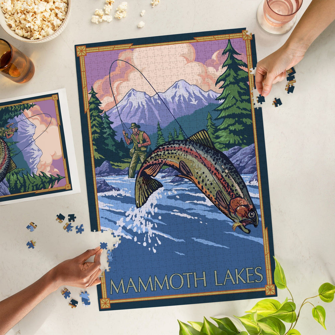 Mammoth Lakes, California, Fly Fishing, Jigsaw Puzzle Puzzle Lantern Press 