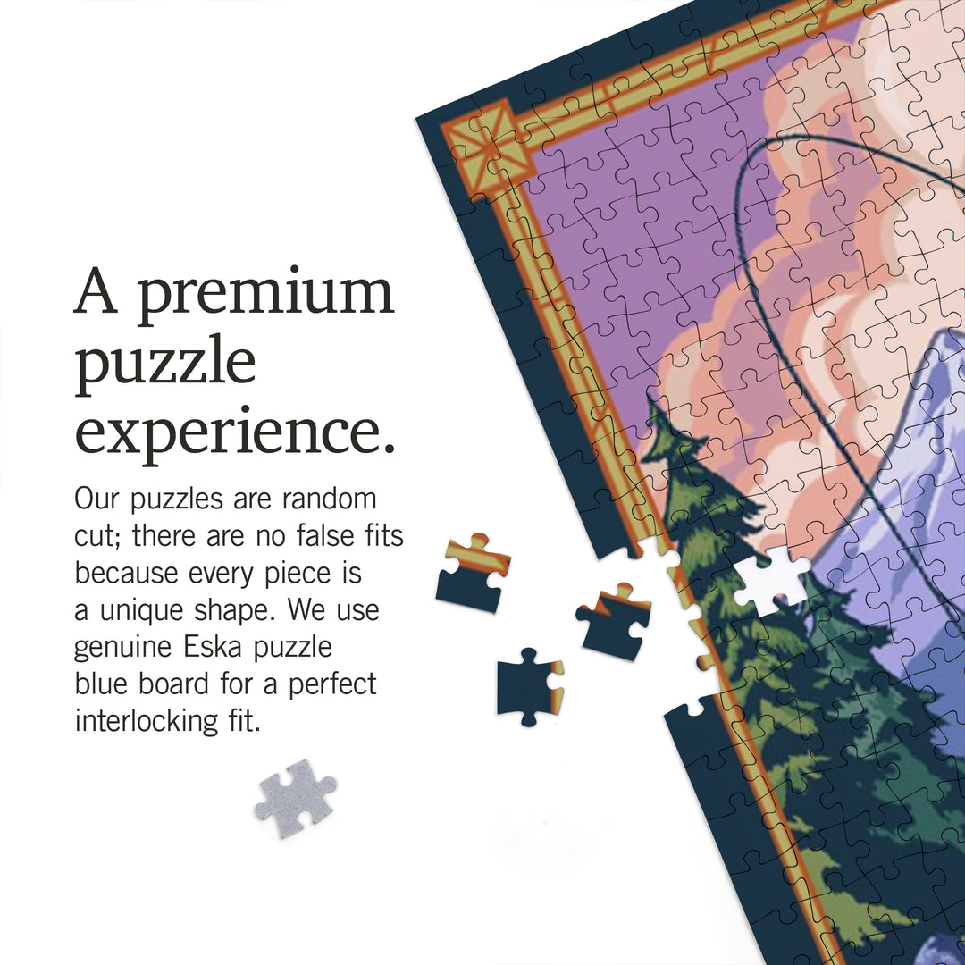 Mammoth Lakes, California, Fly Fishing, Jigsaw Puzzle Puzzle Lantern Press 