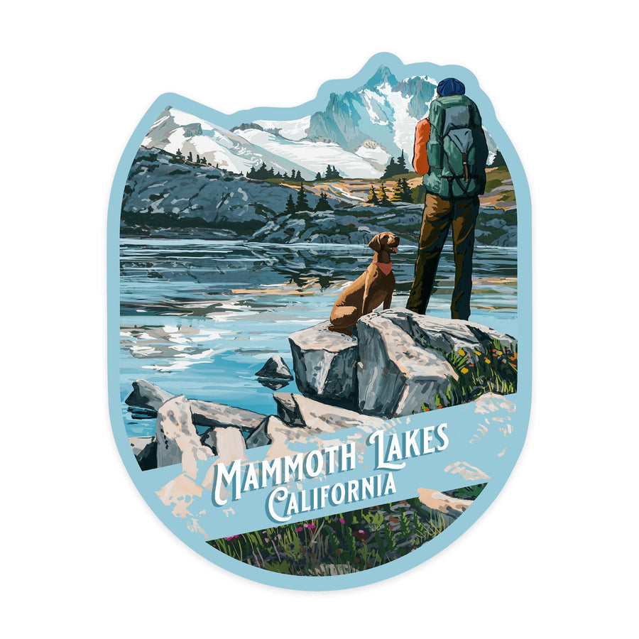 Mammoth Lakes, California, Get Out and Hike, Contour, Vinyl Sticker - Lantern Press