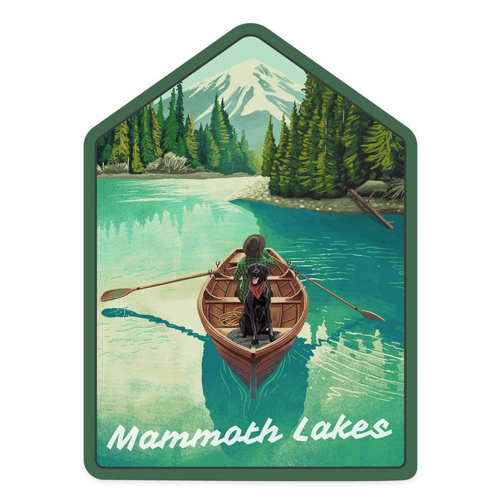 Mammoth Lakes, California, Quiet Explorer, Boating, Mountain, Contour, Vinyl Sticker Sticker Lantern Press 