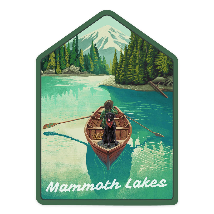 Mammoth Lakes, California, Quiet Explorer, Boating, Mountain, Contour, Vinyl Sticker Sticker Lantern Press 