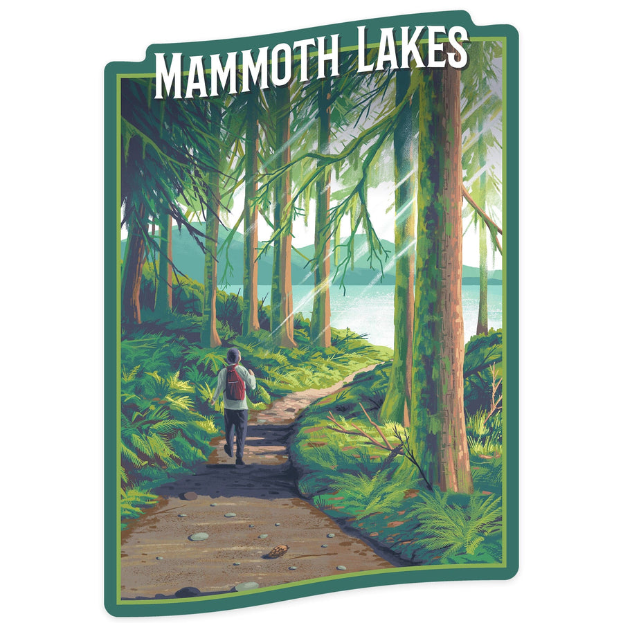 Mammoth Lakes, California, Walk in the Woods, Day Hike, Contour, Vinyl Sticker Sticker Lantern Press 