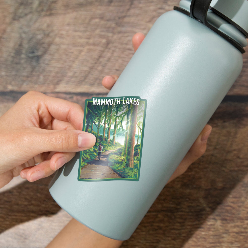 Mammoth Lakes, California, Walk in the Woods, Day Hike, Contour, Vinyl Sticker Sticker Lantern Press 