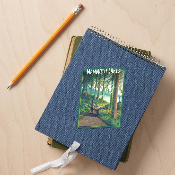 Mammoth Lakes, California, Walk in the Woods, Day Hike, Contour, Vinyl Sticker Sticker Lantern Press 