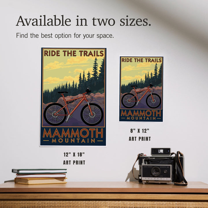 Mammoth Mountain, California, Mountain Bike Scene, Ride the Trails, Art & Giclee Prints Art Lantern Press 