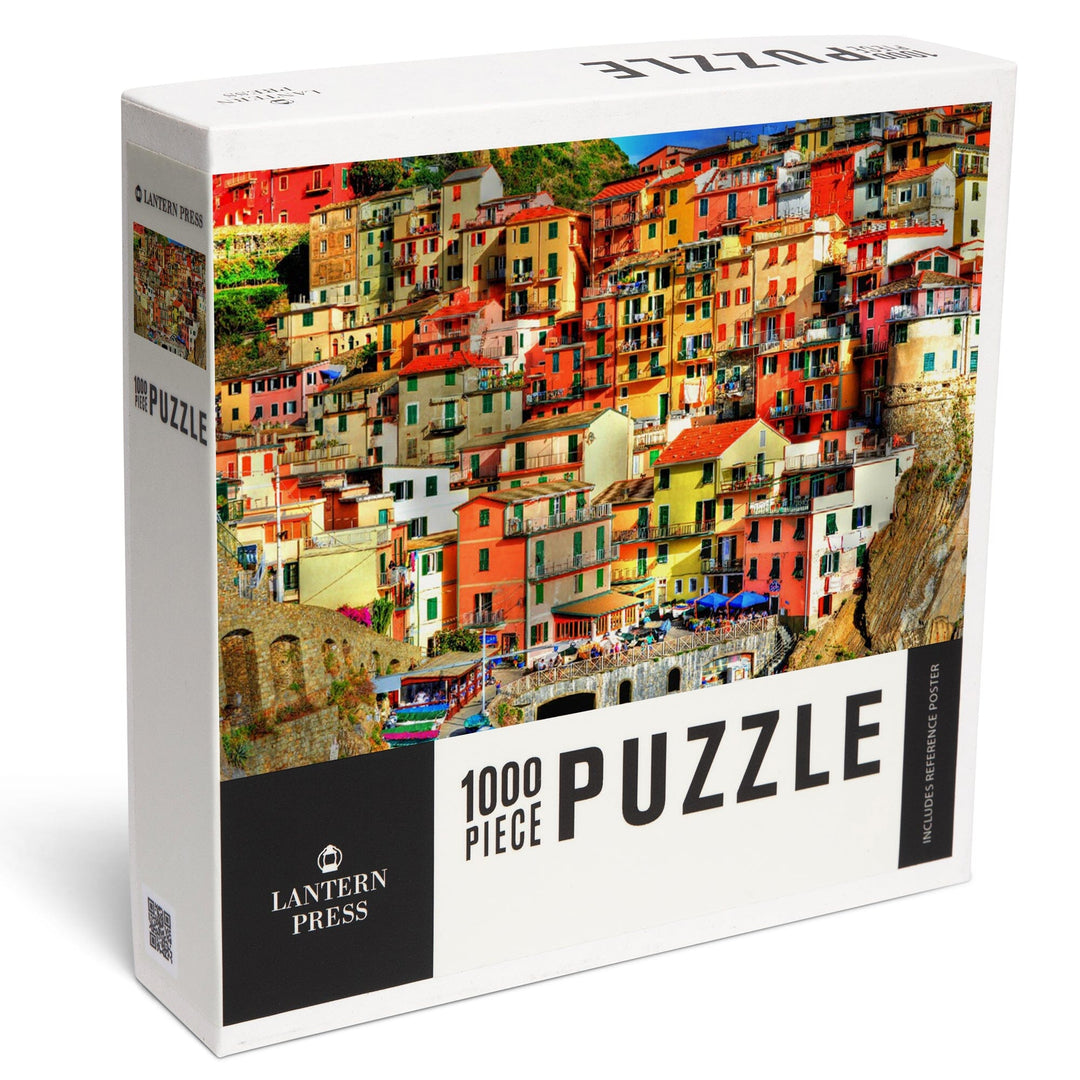 Manarola, Italy, Colorful Houses, Jigsaw Puzzle Puzzle Lantern Press 