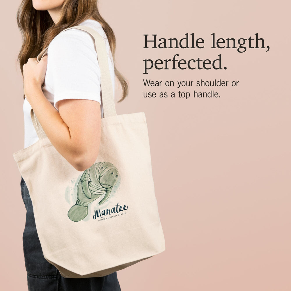 Manatee, Florida's Gentle Giant, Watercolor, Tote Bag Totes Lantern Press 