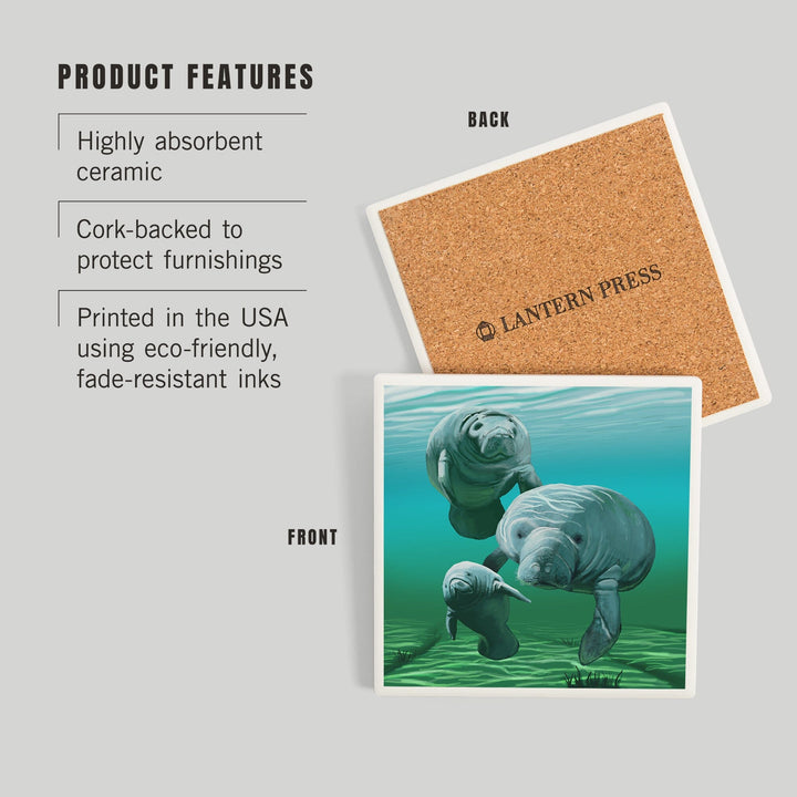 Manatees, Coasters Coasters Lantern Press 