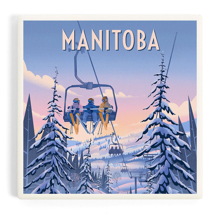 Manitoba, Chill on the Uphill, Ski Lift, Coasters Coasters Lantern Press 
