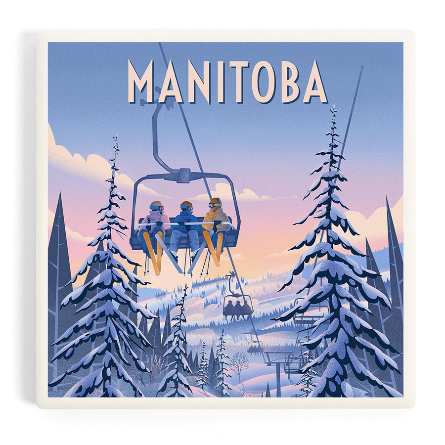 Manitoba, Chill on the Uphill, Ski Lift, Coasters Coasters Lantern Press 