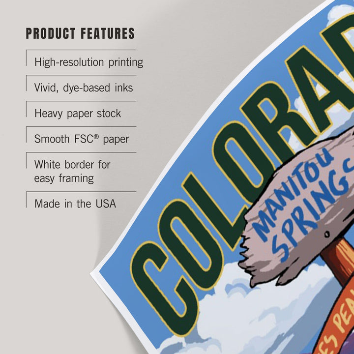 Manitou Springs, Colorado, Destination Signpost, Art & Giclee Prints Art Lantern Press 