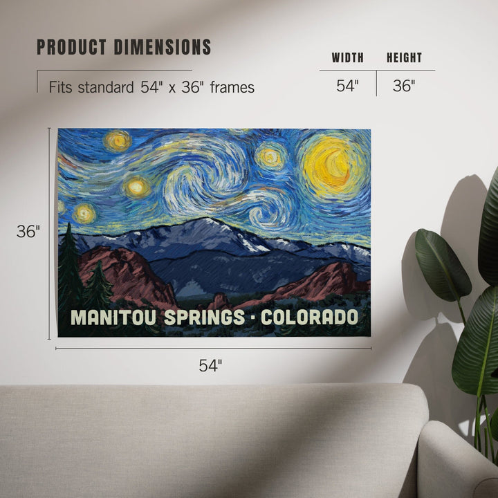 Manitou Springs, Colorado, Pikes Peak, Starry Night, Art & Giclee Prints Art Lantern Press 