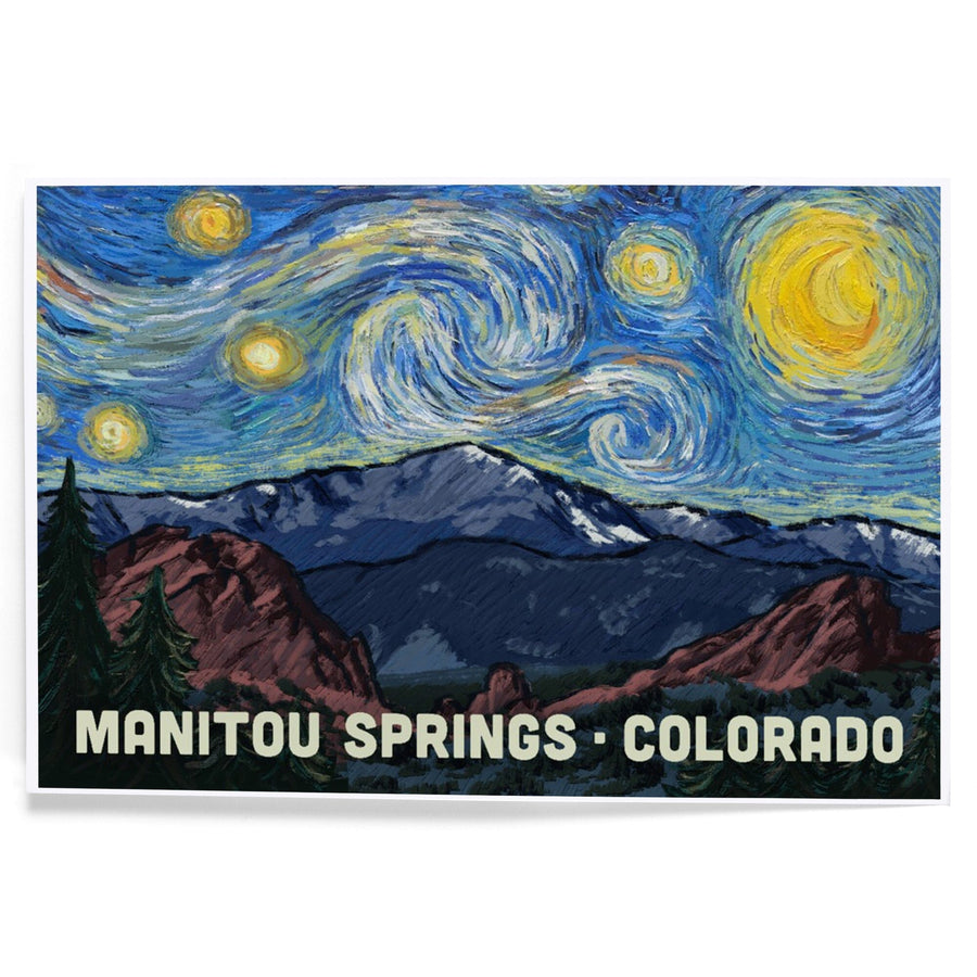 Manitou Springs, Colorado, Pikes Peak, Starry Night, Art & Giclee Prints Art Lantern Press 