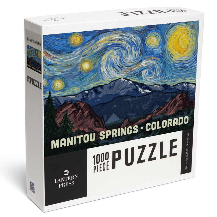 Manitou Springs, Colorado, Pikes Peak, Starry Night, Jigsaw Puzzle Puzzle Lantern Press 