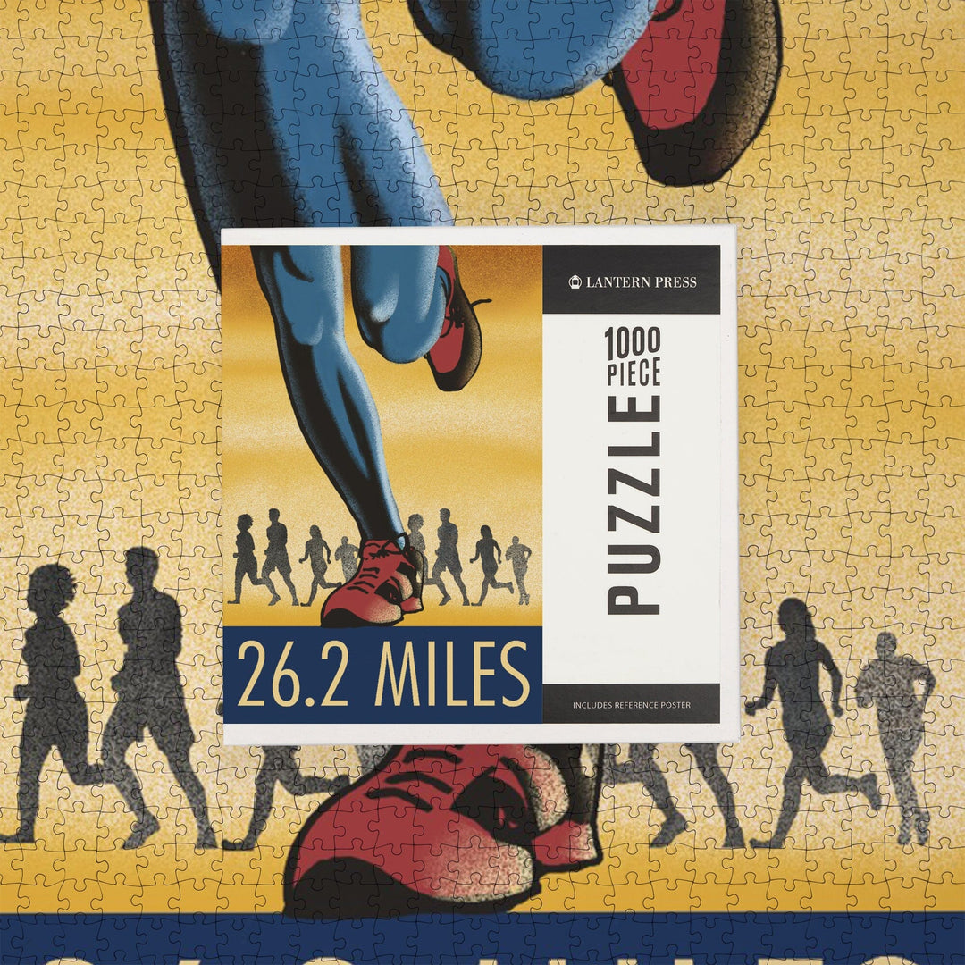 Marathon, 26.2 Miles, Runners, Jigsaw Puzzle Puzzle Lantern Press 