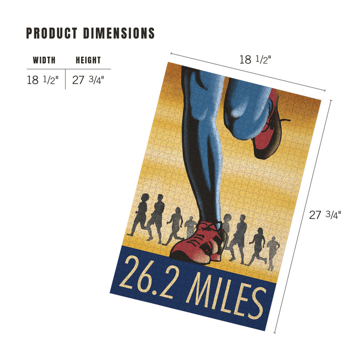 Marathon, 26.2 Miles, Runners, Jigsaw Puzzle Puzzle Lantern Press 