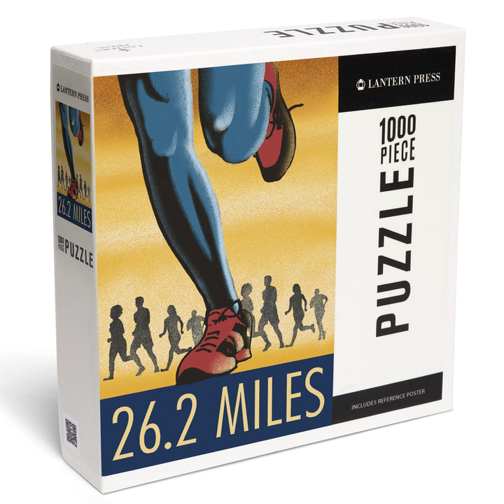 Marathon, 26.2 Miles, Runners, Jigsaw Puzzle Puzzle Lantern Press 