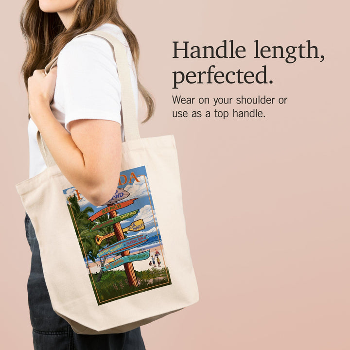 Marco Island, Florida, Destinations Sign, Tote Bag Totes Lantern Press 