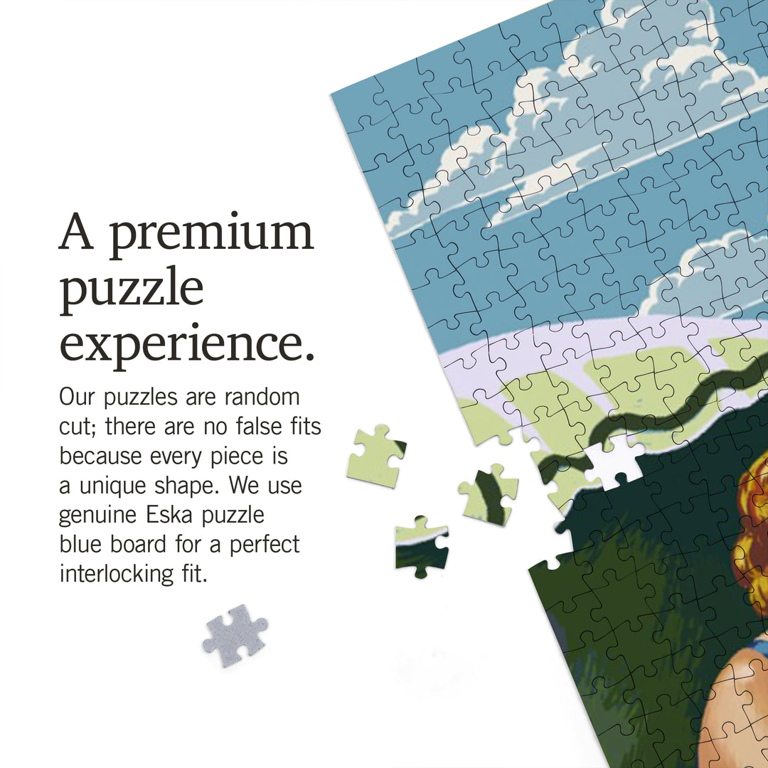 Marco Island, Florida, Woman on Beach, Jigsaw Puzzle Puzzle Lantern Press 