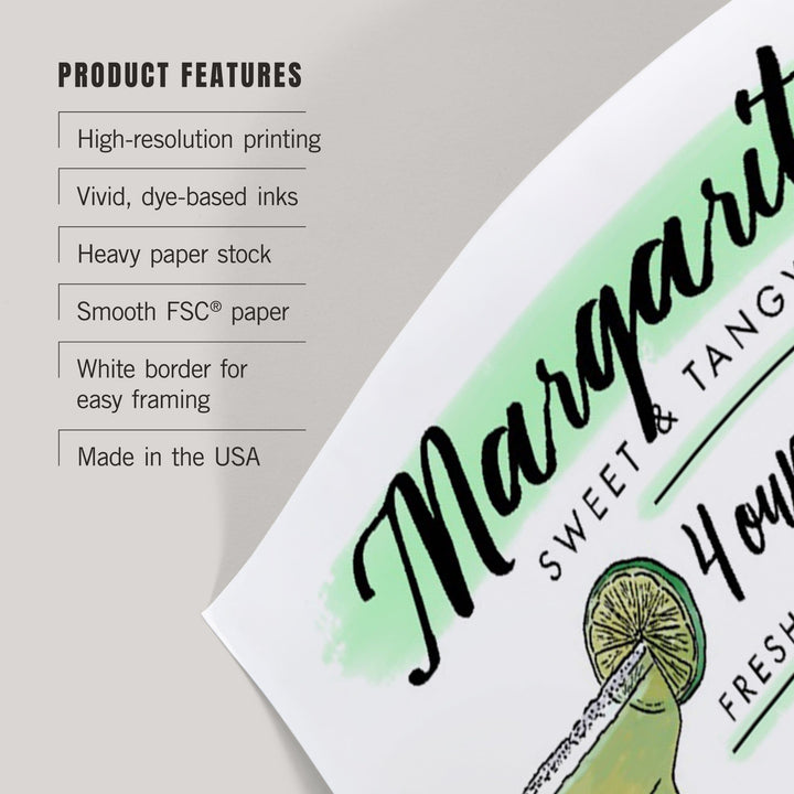 Margarita, Cocktail Recipe, Art & Giclee Prints Art Lantern Press 