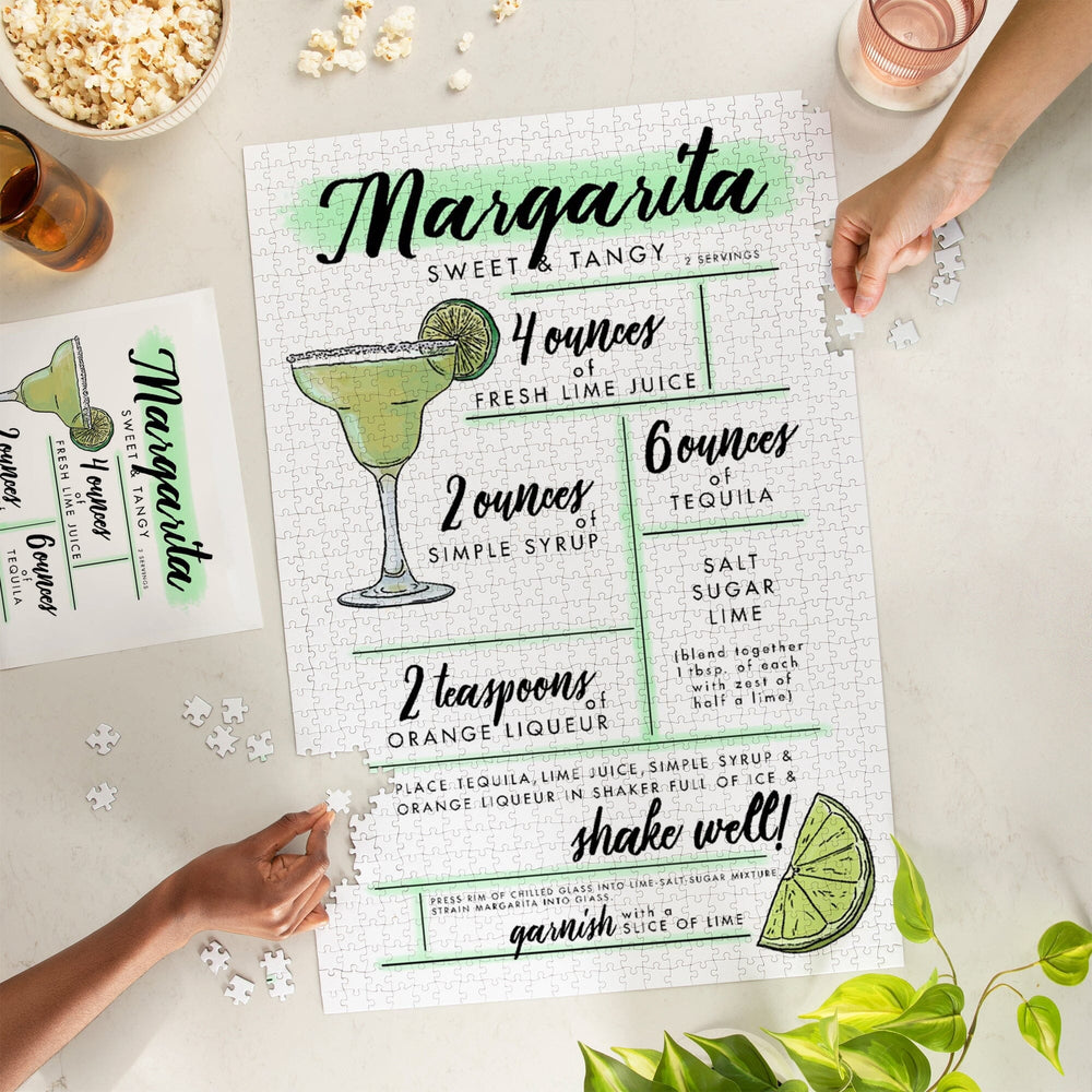 Margarita, Cocktail Recipe, Jigsaw Puzzle Puzzle Lantern Press 