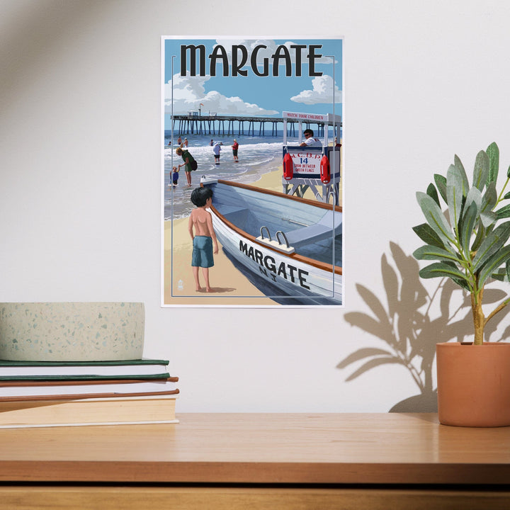 Margate, New Jersey, Lifeguard Stand, Art & Giclee Prints - Lantern Press