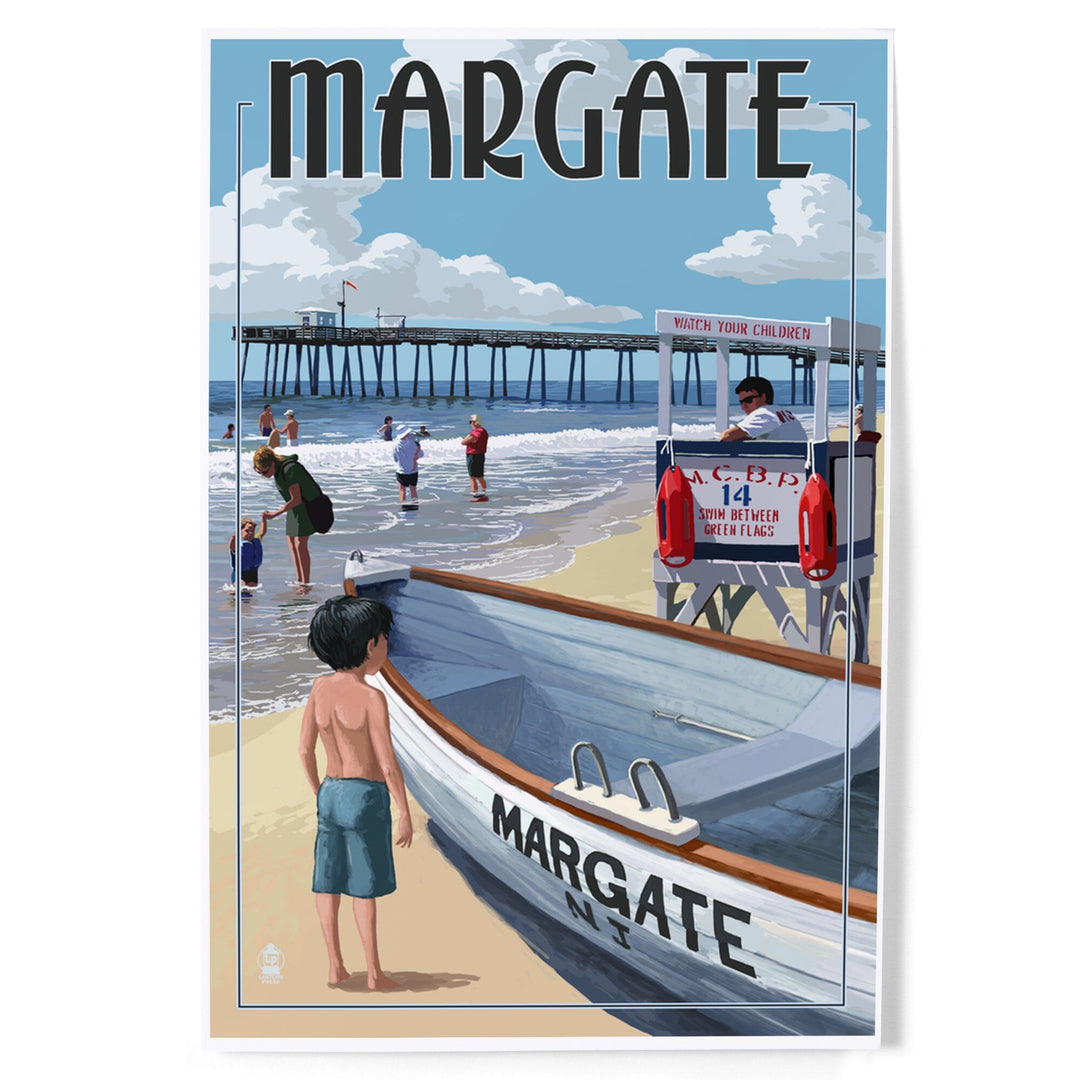 Margate, New Jersey, Lifeguard Stand, Art & Giclee Prints - Lantern Press