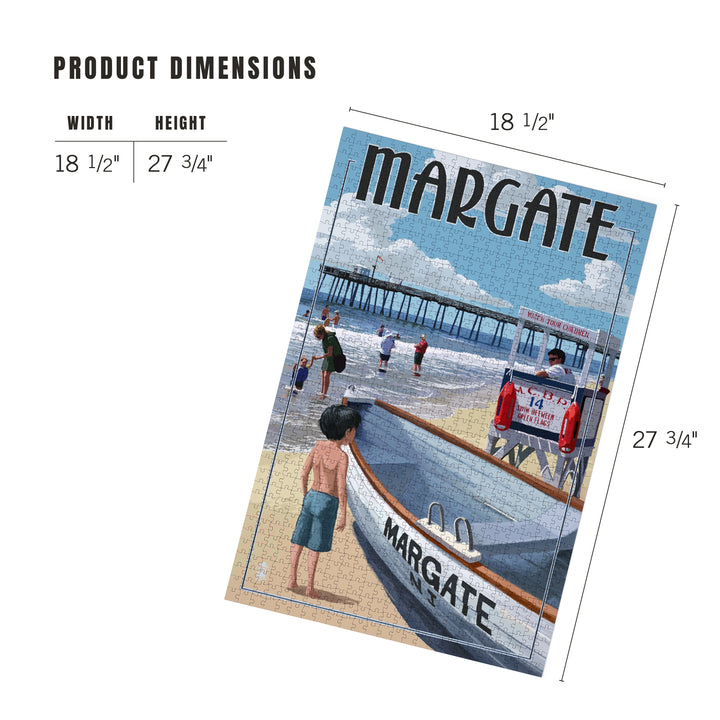 Margate, New Jersey, Lifeguard Stand, Jigsaw Puzzle Puzzle Lantern Press 