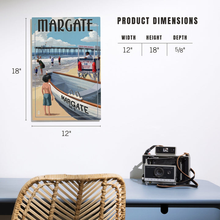 Margate, New Jersey, Lifeguard Stand, Lantern Press Artwork, Wood Signs and Postcards - Lantern Press