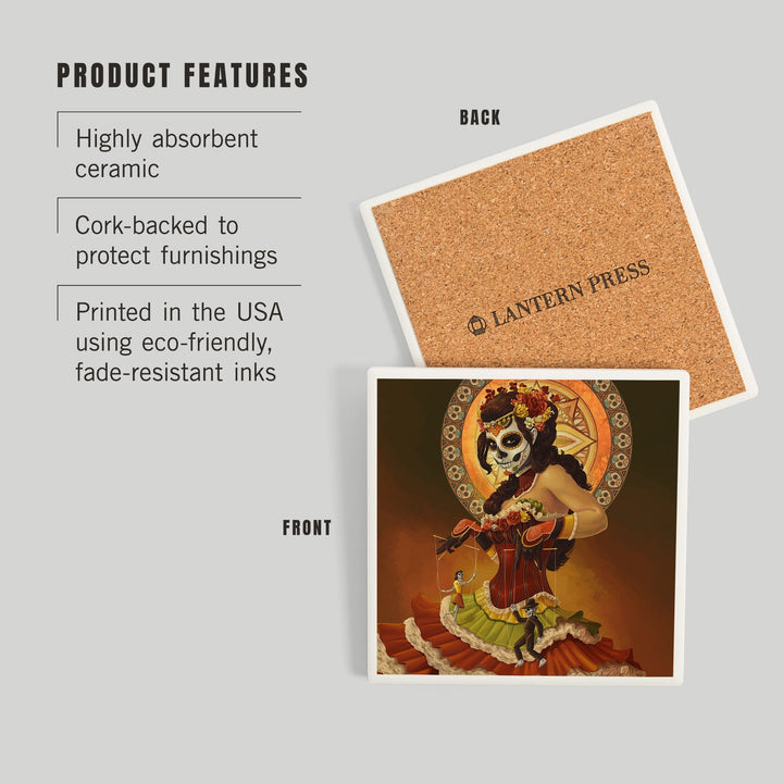 Marionettes, Day of the Dead, Coasters Coasters Lantern Press 