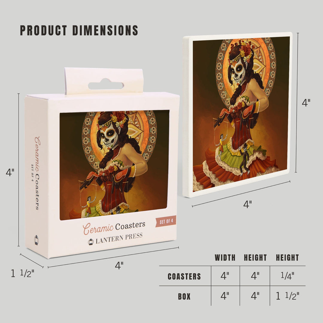 Marionettes, Day of the Dead, Coasters Coasters Lantern Press 