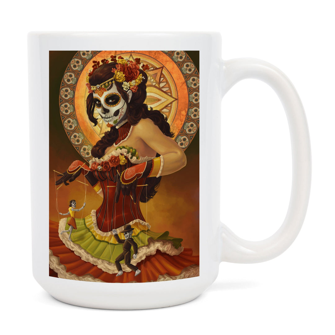 Marionettes, Day of the Dead, Lantern Press Artwork, Ceramic Mug Mugs Lantern Press 
