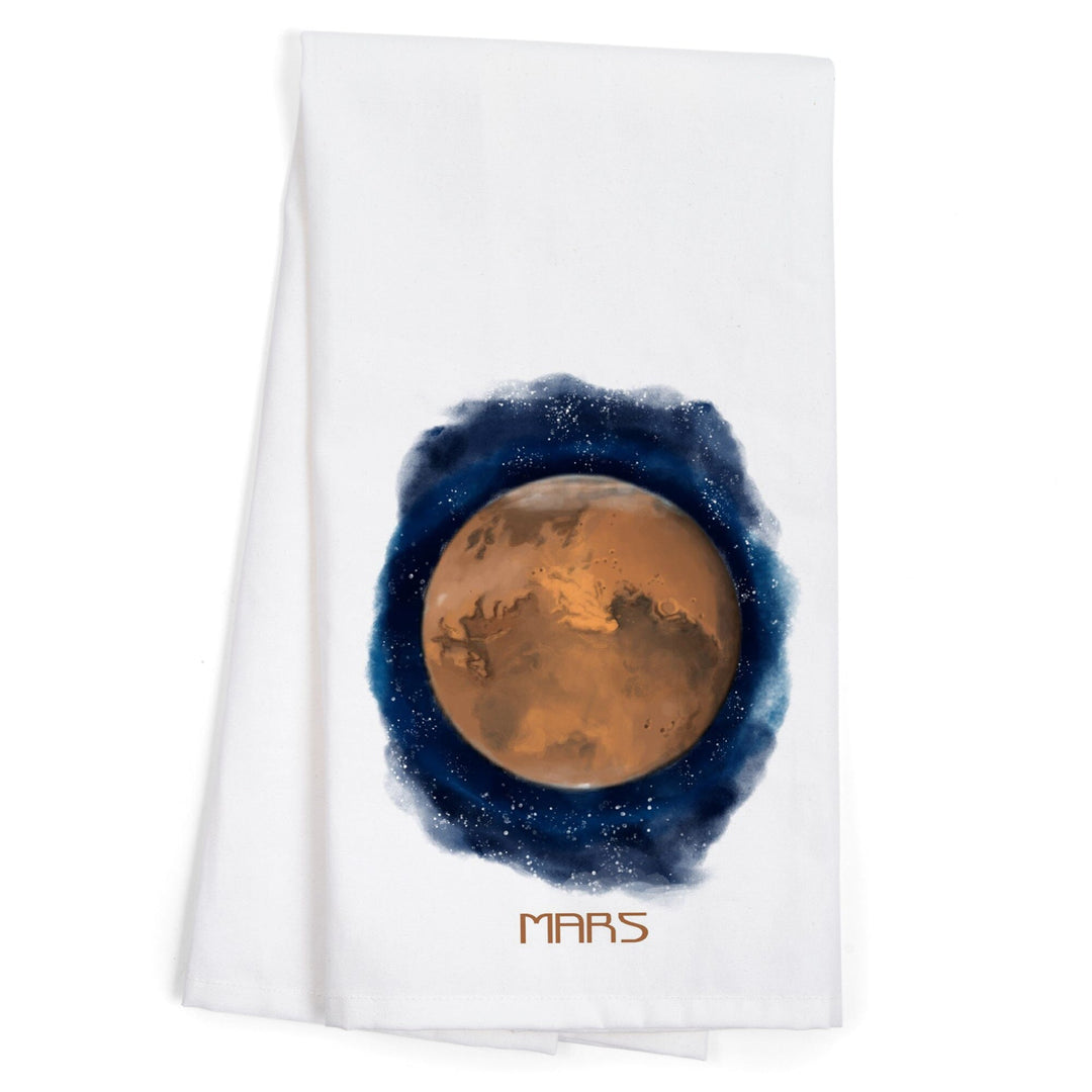 Mars, Watercolor, Organic Cotton Kitchen Tea Towels Kitchen Lantern Press 