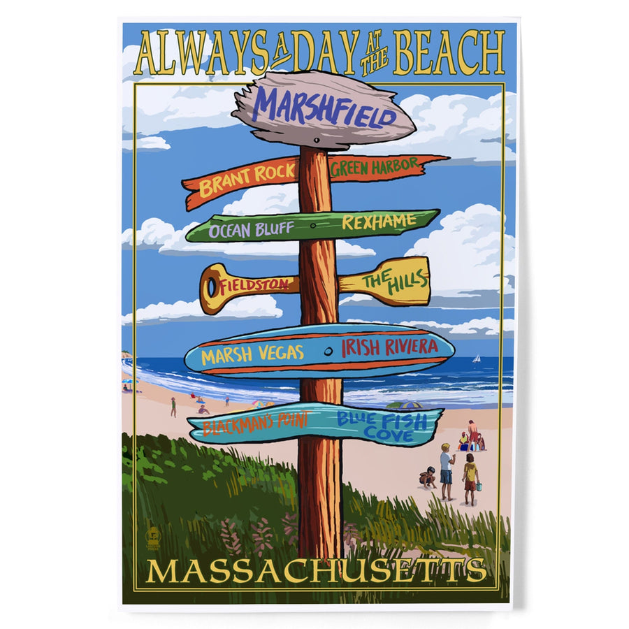 Marshfield, Massachusetts, Sign Destinations, Art & Giclee Prints Art Lantern Press 