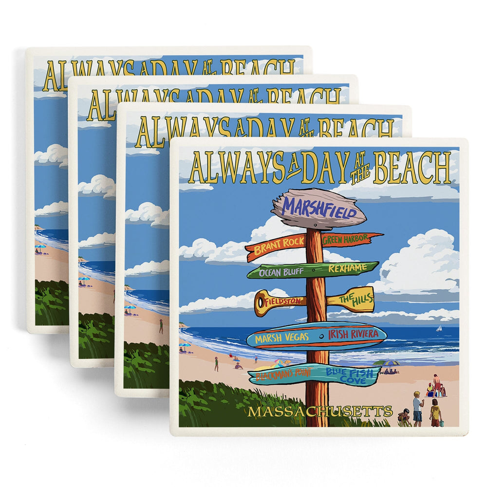 Marshfield, Massachusetts, Sign Destinations, Coasters Coasters Lantern Press 