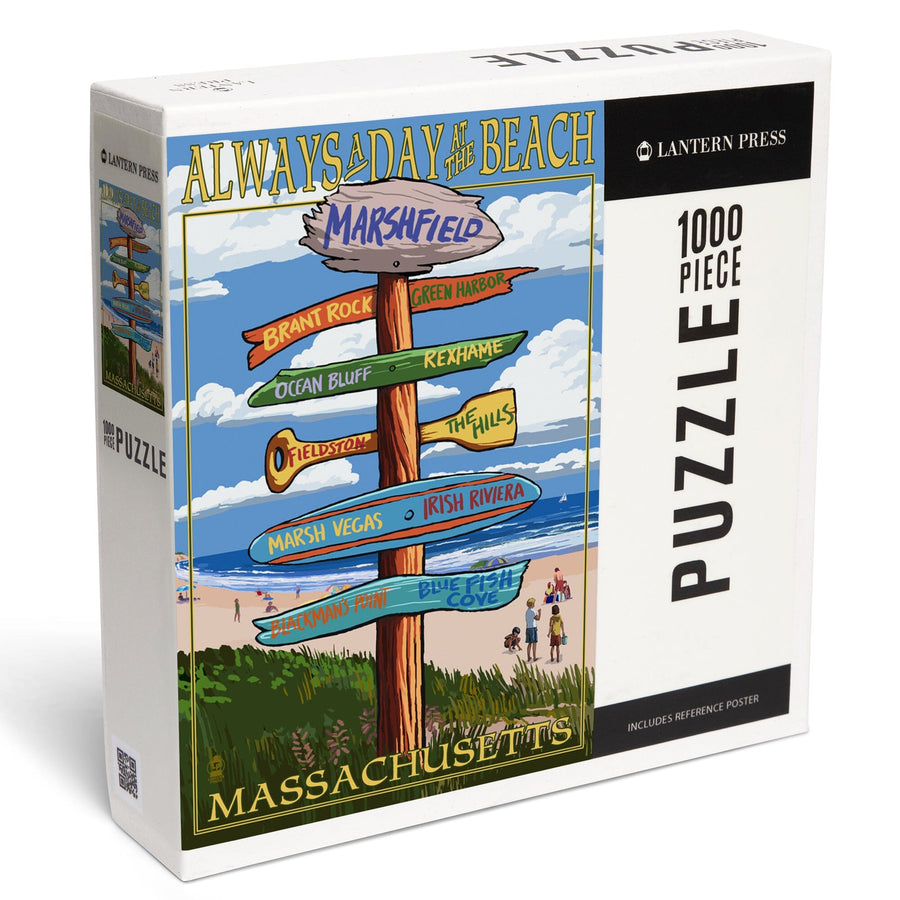 Marshfield, Massachusetts, Sign Destinations, Jigsaw Puzzle Puzzle Lantern Press 