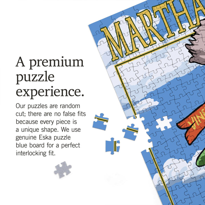 Martha's Vineyard, Massachusetts, Destinations Sign, Jigsaw Puzzle Puzzle Lantern Press 