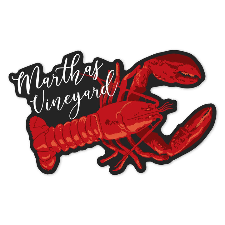 Martha's Vineyard, Massachusetts, Lobster Pattern, Contour, Lantern Press Artwork, Vinyl Sticker - Lantern Press