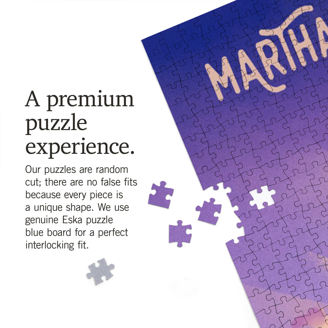 Martha's Vineyard, Massachusetts, New Shows Nightly, Beach Sunset, Jigsaw Puzzle Puzzle Lantern Press 