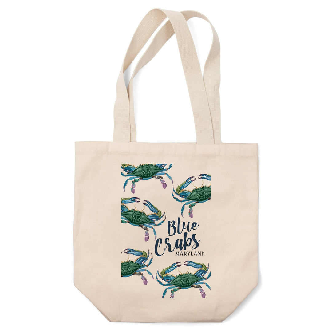 Maryland, Blue Crabs, Pattern, Tote Bag Totes Lantern Press 