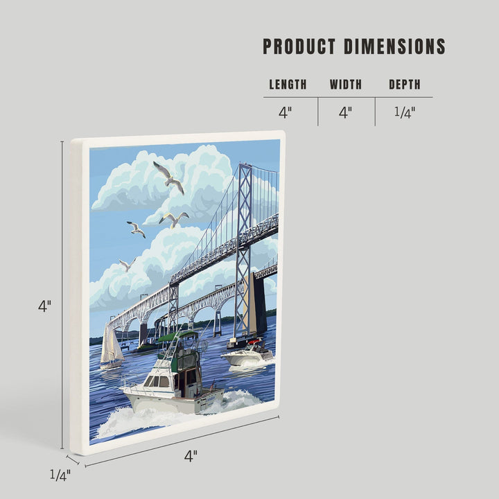 Maryland, Chesapeake Bay Bridge, Coasters Coasters Lantern Press 