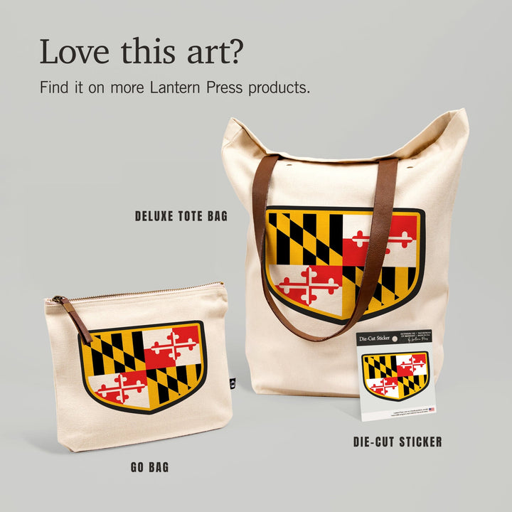 Maryland, Flag, Contour, Lantern Press Artwork, Vinyl Sticker Sticker Lantern Press 
