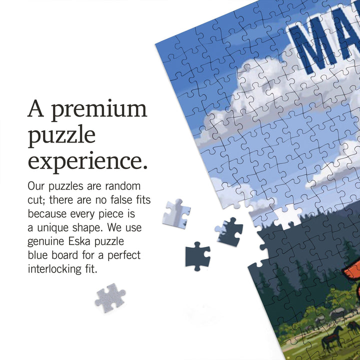 Maryland, Signpost, Meadow, Jigsaw Puzzle Puzzle Lantern Press 