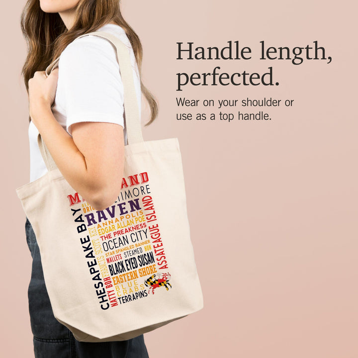 Maryland, Typography, Tote Bag Totes Lantern Press 