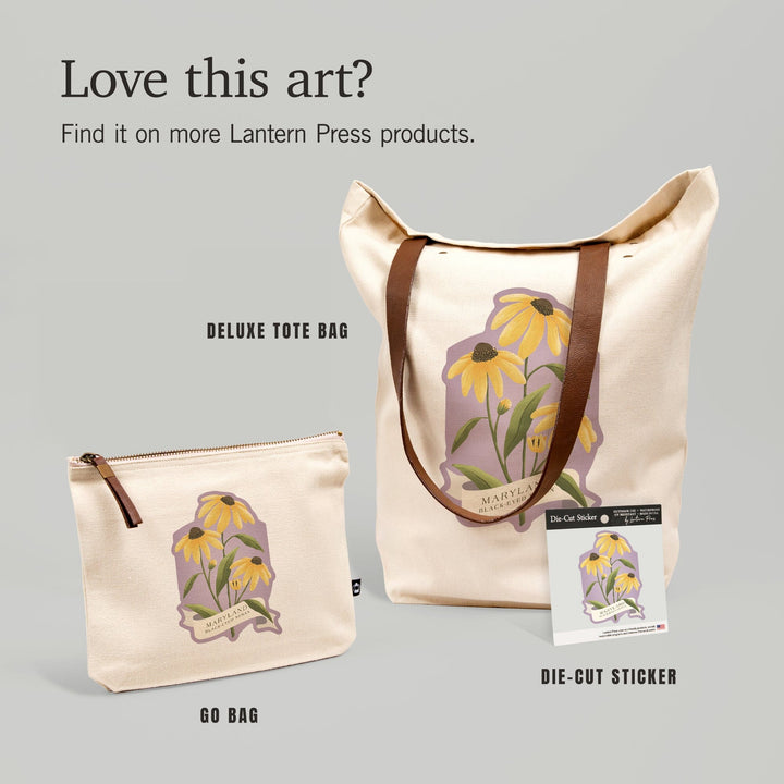 Maryland, Vintage Flora, State Series, Contour, Deluxe Tote Totes Lantern Press 