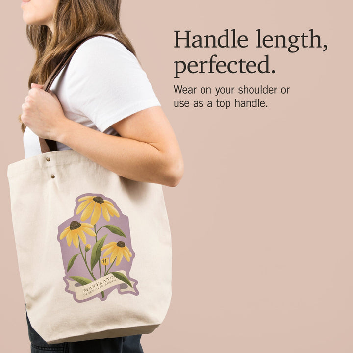 Maryland, Vintage Flora, State Series, Contour, Deluxe Tote Totes Lantern Press 